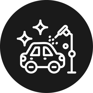 Basınçlı yıkama hattı olan araba BG Simgesi, Basit Tasarımlı Vektör Resimleri