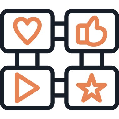 Sosyal Medya Sonuçları Satırı Simge Ögesi, Basit Tasarımlı Vektör İllüstrasyonu