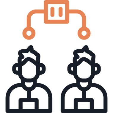 Takım Bağlantısı Satırı Simge Ögesi, Basit Tasarımlı Vektör İllüstrasyonu