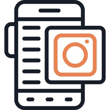 Instagram Logo Çizgisi Simgesi, Basit Tasarımlı Vektör Resimleri