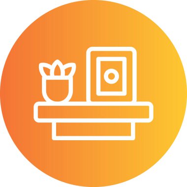 Wall Shelf Çizgisi Gradyan Çemberi Simgesi, Basit Tasarımlı Vektör Resimleri