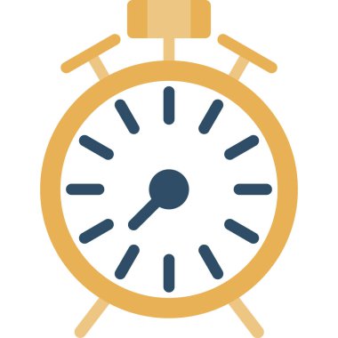 Alarm Saati Düz Simgesi, Basit Tasarımlı Vektör ResmiComment