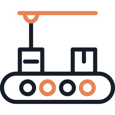 Yapım Çıktı Çizgisi Simgesi, Basit Tasarımlı Vektör İllüstrasyonu