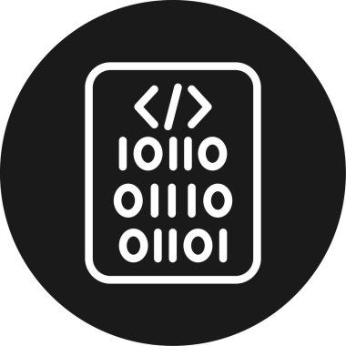 Kod Derleme Satırı Çemberi BG Simgesi, Basit Tasarımlı Vektör Resimleri