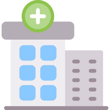 Hastane Terapisi Düz Simge, Basit Tasarımlı Vektör İllüzyonu