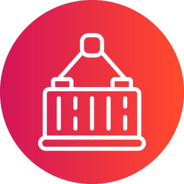 Taşıma Konteynırı Çizgisi Gradyan Çemberi Simgesi, Basit Tasarımlı Vektör Resimleri