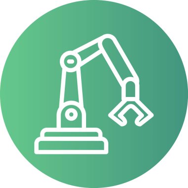 Endüstriyel Robot Hattı Gradyan Çemberi Simgesi, Basit Tasarımlı Vektör Resimleri