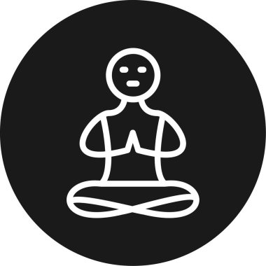 Yoga Hattı Çemberi BG Simgesi, Basit Tasarımlı Vektör Resimleri