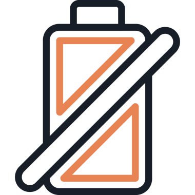 Pil Yaşamı Gösterge Çizgisi Simgesi, Basit Tasarımlı Vektör İllüstrasyonu