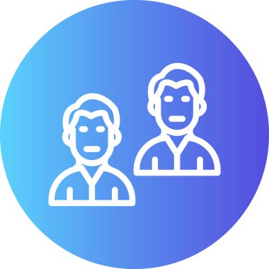 Friends Satırı Gradyan Çemberi Simgesi, Basit Tasarımlı Vektör Resimleri