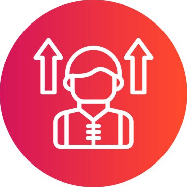 Yetenek Geliştirme Çizgisi Gradyan Çemberi Simgesi, Basit Tasarımlı Vektör Resimleri