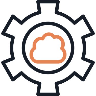 Bulut İşlem Çizgisi Simgesi, Basit Tasarımlı Vektör Resimleri