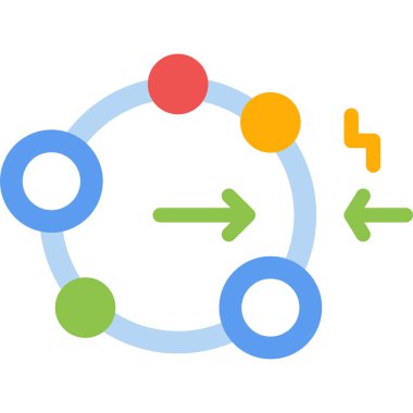 Elektromanyetizma Düz Simge, Basit Tasarımlı Vektör İllüzyonu
