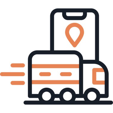 Lojistik Güzergâh Planlama Çizgisi Basit Tasarımlı Vektör ResmiComment