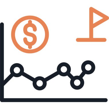 İş Başarı Çizgisi Simgesi, Basit Tasarımlı Vektör Resimleri