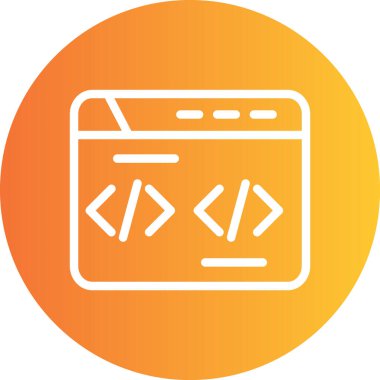 Meta Etiketleri Satırı Gradyan Çemberi Simgesi, Basit Tasarımlı Vektör Resimleri