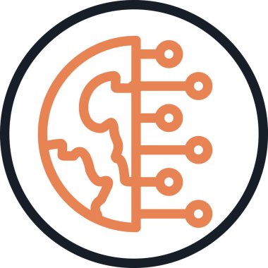 Küresel Teknoloji Çizgisi Basit Tasarımlı Vektör İllüzyonu