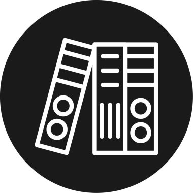 Bağlayıcı Satır Çemberi BG Simgesi, Basit Tasarımlı Vektör İllüstrasyonu