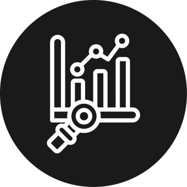 Rekabetçi Analiz Çizgisi Çemberi BG Simgesi, Basit Tasarımlı Vektör Resimleri