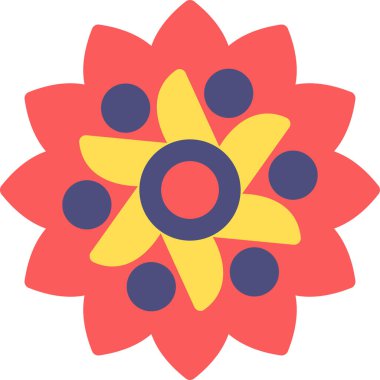 Mandala Düz Simgesi, Basit Tasarımlı Vektör Resimleri