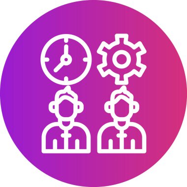 Takım Çalışması Çizgisi Gradyan Çemberi Simgesi, Basit Tasarımlı Vektör Resimleri