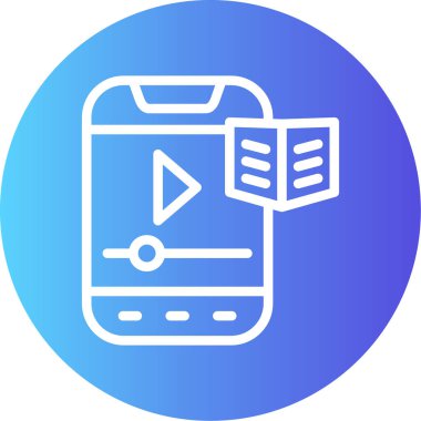 Uygulama Satırı Gradyan Çemberi Simgesi, Basit Tasarımlı Vektör Resimleri Öğreniliyor