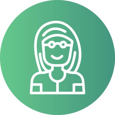 Öğretmen Satırı Gradyan Çemberi Simgesi, Basit Tasarımlı Vektör Resimleri