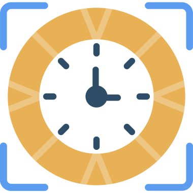 Zaman Odaklı Düz Simge, Basit Tasarımlı Vektör Resimleri