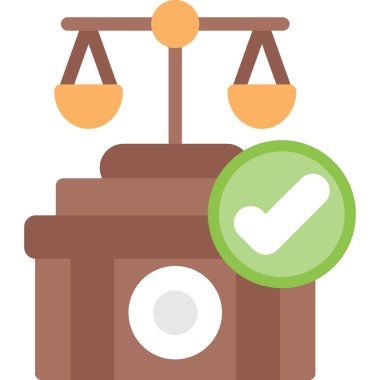 Hukuki Dosyalama Düz Simgesi, Basit Tasarımlı Vektör İllüstrasyonu