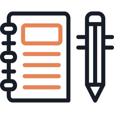 Günlük Satırı Simgesi, Basit Tasarımlı Vektör İllüstrasyonu