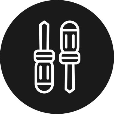 Tornavida Çizgisi Çemberi BG Simgesi, Basit Tasarımlı Vektör Resimleri