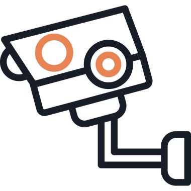 Güvenlik Kamera Hattı Simgesi, Basit Tasarımlı Vektör Resimleri