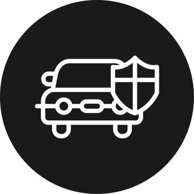 Boya dolgu macunu çizgisi olan araba BG Simgesi, Basit Tasarımlı Vektör Çizimi