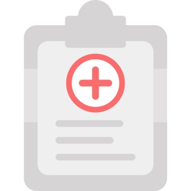 Tıbbi Rapor Düz Simgesi, Basit Tasarımlı Vektör Resimleri