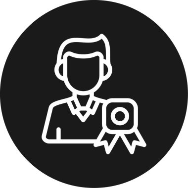 İş Madalyası Çemberi BG Simgesi, Basit Tasarımlı Vektör Resimleri