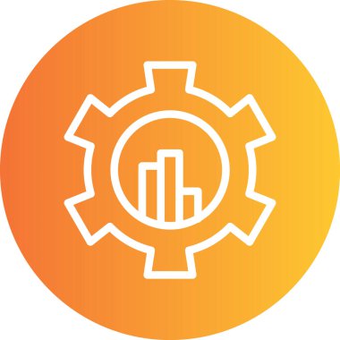 Analitik Satır Çizgisi Gradyan Çemberi Simgesi, Basit Tasarımlı Vektör Resimleri Ayarlanıyor