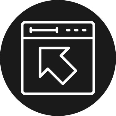 Sekme Satırı Çemberi BG Simgesi, Basit Tasarımlı Vektör Resimleri