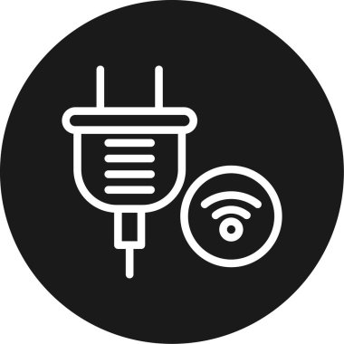 Akıllı Outlet Satır Çemberi BG Simgesi, Basit Tasarımlı Vektör Resimleri