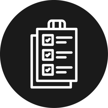 Görev Listesi Satırı Çemberi BG Simgesi, Basit Tasarımlı Vektör Resimleri