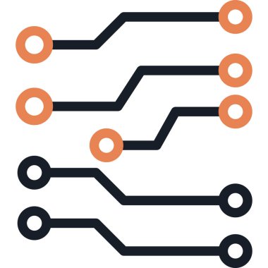 Devre Satırı Bitiş Simgesi, Basit Tasarımlı Vektör İllüstrasyonu