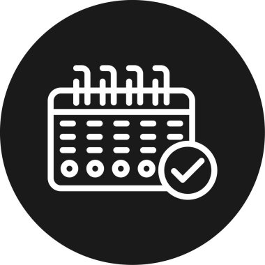 Ofis Çizelgesi Çemberi BG Simgesi, Basit Tasarımlı Vektör Resimleri