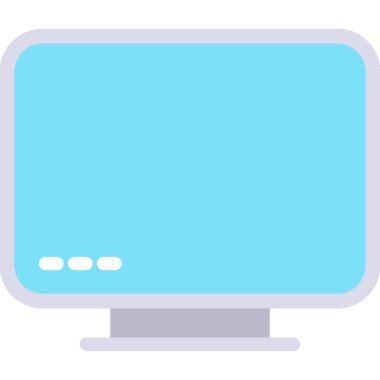 Akıllı TV Düz Simgesi, Basit Tasarımlı Vektör Resimleri