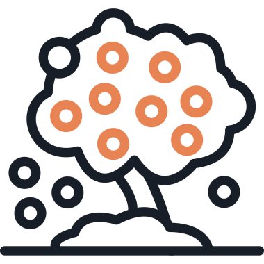 Meyve Bahçesi Satırı Simgesi, Basit Tasarımlı Vektör Resimleri