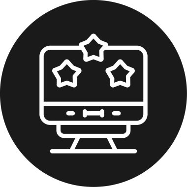 Stars Satır Çemberi BG Simgesi, Basit Tasarımlı Vektör Resmini Gözden Geçir