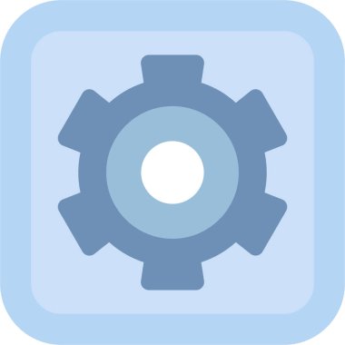 Temel Ayarlar Düz Simge, Basit Tasarımlı Vektör İllüstrasyonu