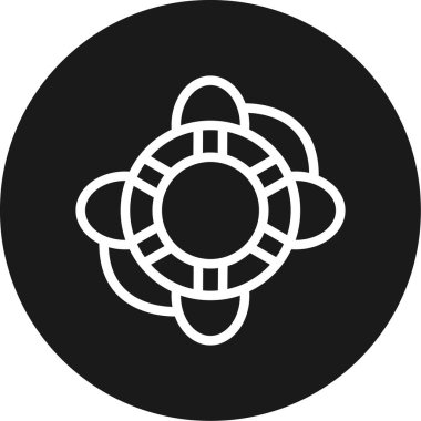 Cankurtaran Hattı Çemberi BG Simgesi, Basit Tasarımlı Vektör Resimleri