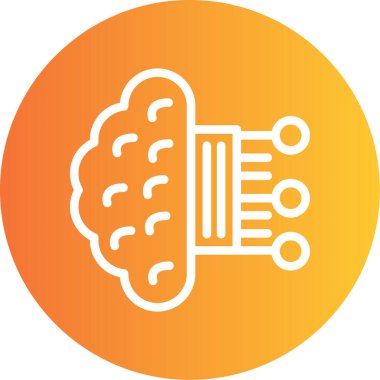 AI Yenilik Çizgisi Gradyan Çemberi Simgesi, Basit Tasarımlı Vektör Resimleri