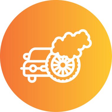 Lastik çizgisi olan bir araba Gradyan Çember Simgesi, Basit Tasarımlı Vektör Resimleri