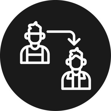 Takım Etkileşimi Çizgisi Çemberi BG Simgesi, Basit Tasarımlı Vektör Resimleri