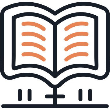 Ders Kitabı Bitiş Simgesi, Basit Tasarımlı Vektör İllüstrasyonu